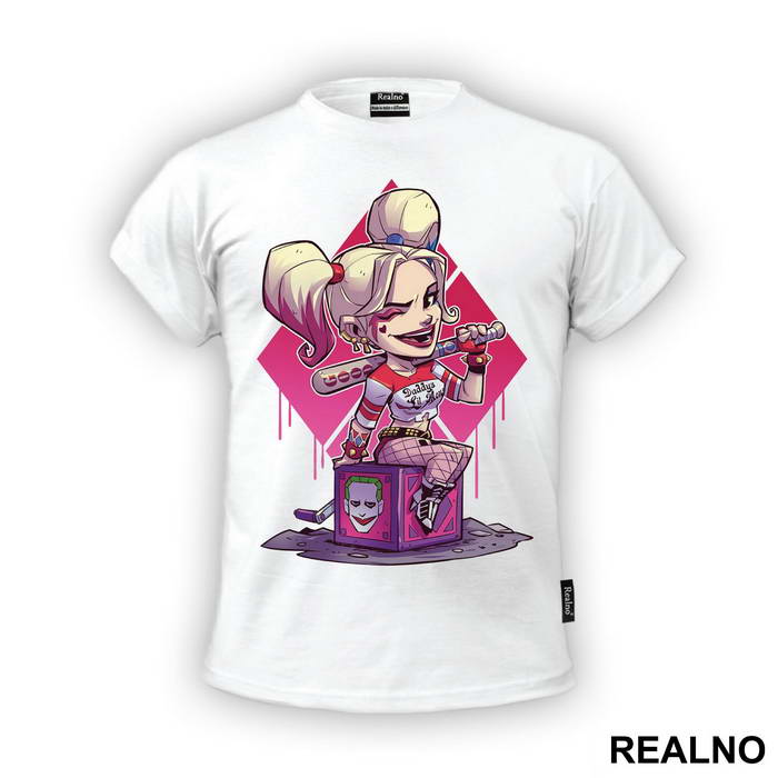 Sitting On A Joker Box - Harley Quinn - Majica