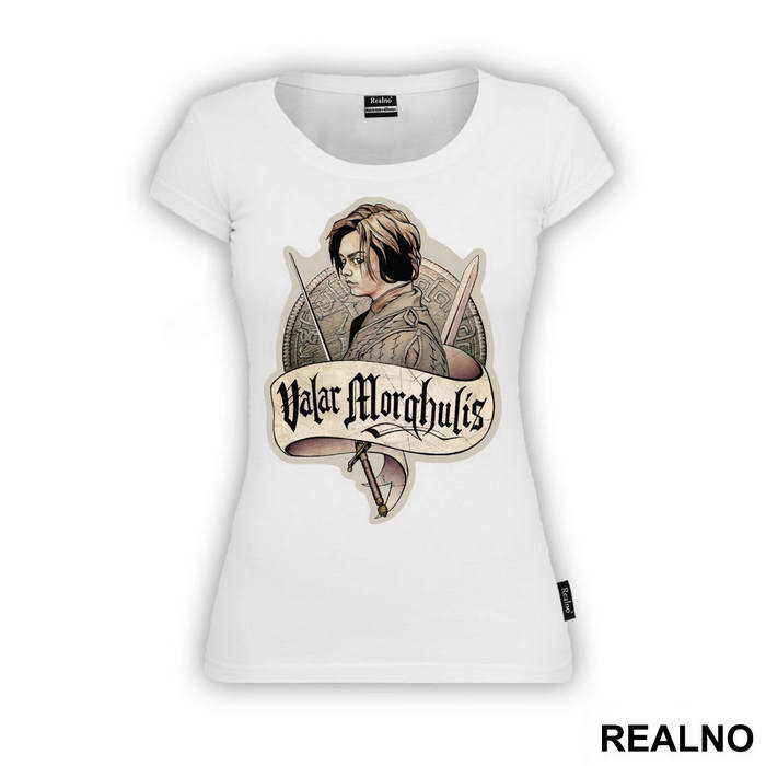 Arya Stark, Valar Morghulis And The Coin - House Stark - Game Of Thrones - GOT - Majica