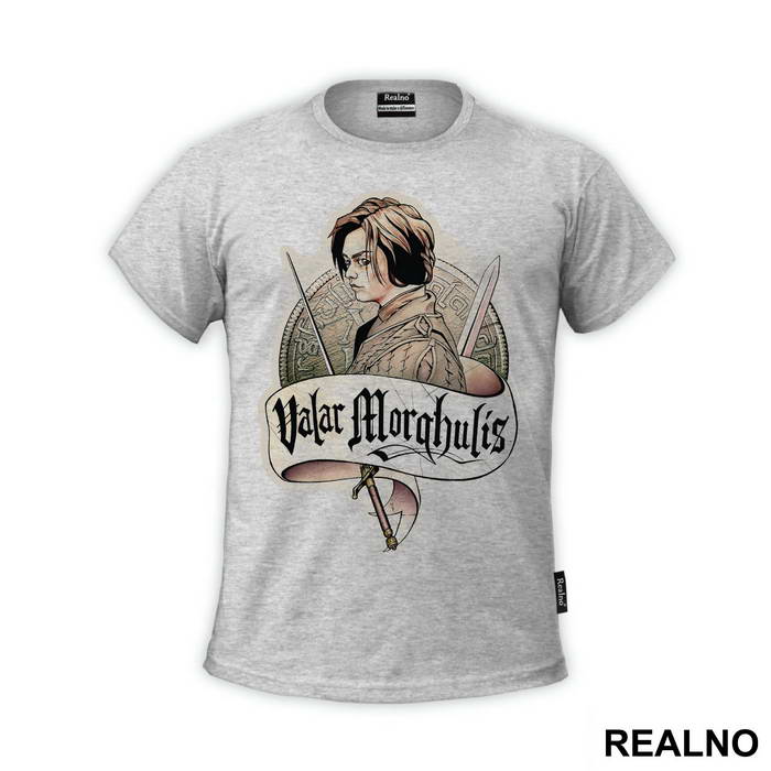 Arya Stark, Valar Morghulis And The Coin - House Stark - Game Of Thrones - GOT - Majica