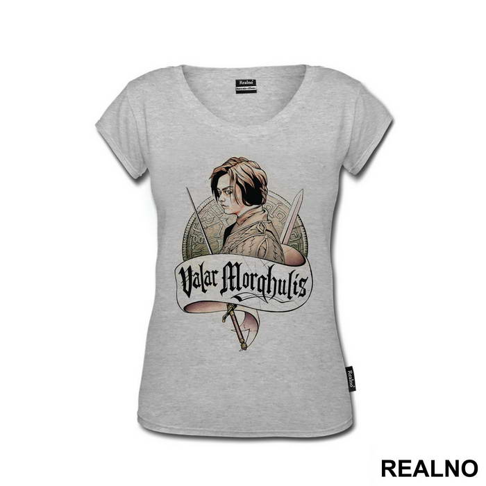 Arya Stark, Valar Morghulis And The Coin - House Stark - Game Of Thrones - GOT - Majica