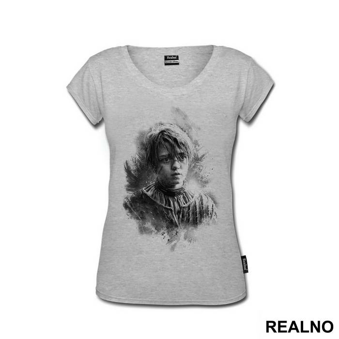 Arya Stark Black And White - House Stark - Game Of Thrones - GOT - Majica