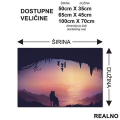 Wolf In The Forest At The Sunset - Vuk - Životinje - Podmetač za sto
