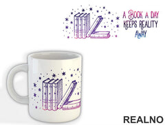 A Book A Day Keeps Reality Away - Colors - Books - Čitanje - Knjige - Šolja
