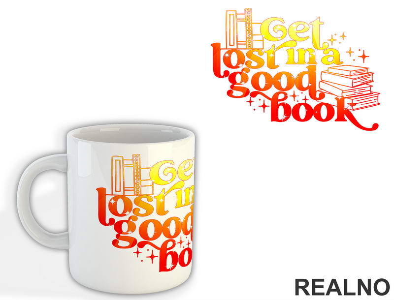 Get Lost In A Good Book - Yellow And Orange - Colors - Books - Čitanje - Knjige - Šolja