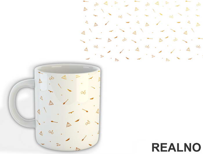 Symbols - Minimalist - Gold - Harry Potter - Šolja