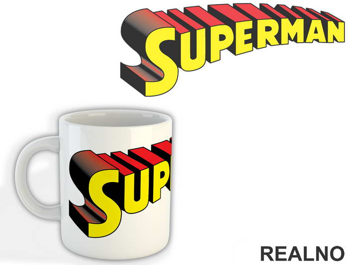 Comic Book Logo - Superman - Šolja