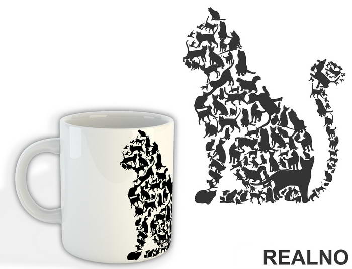 Cats Silhouette - Mačke - Šolja