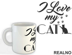 I Love My Cat - Paws Print - Mačke - Cat - Šolja