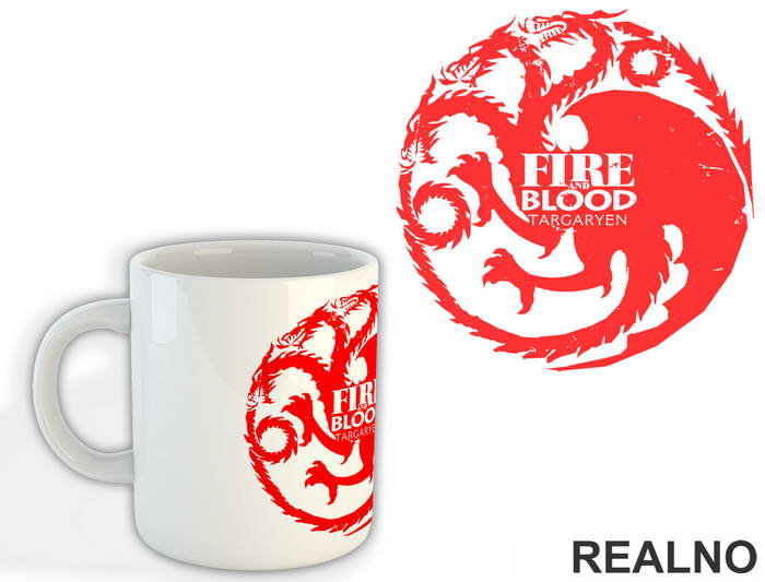 The Targaryen Sigil Fire And Blood - House Targaryen - Game Of Thrones - GOT - Šolja