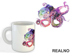 Octopus Watercolor Painting - Životinje - Šolja