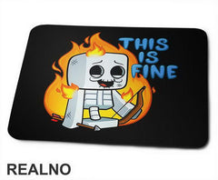 This Is Fine - Minecraft - Podloga za miš