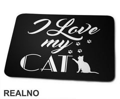 I Love My Cat - Paws Print - Mačke - Cat - Podloga za miš