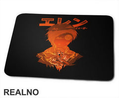 Eren Yeager Orange Double Exposure - Attack On Titan - Podloga za miš