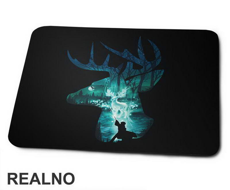 Stag Patronus Head Double Exposure - Harry Potter - Podloga za miš