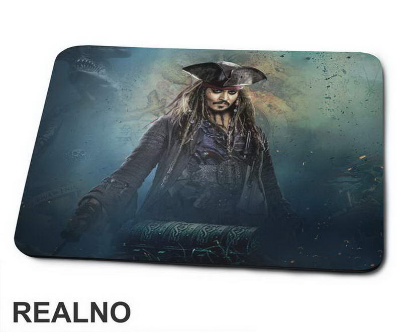 Jack Sparrow With A Treasure Chest - Pirates of the Caribbean - Podloga za miš