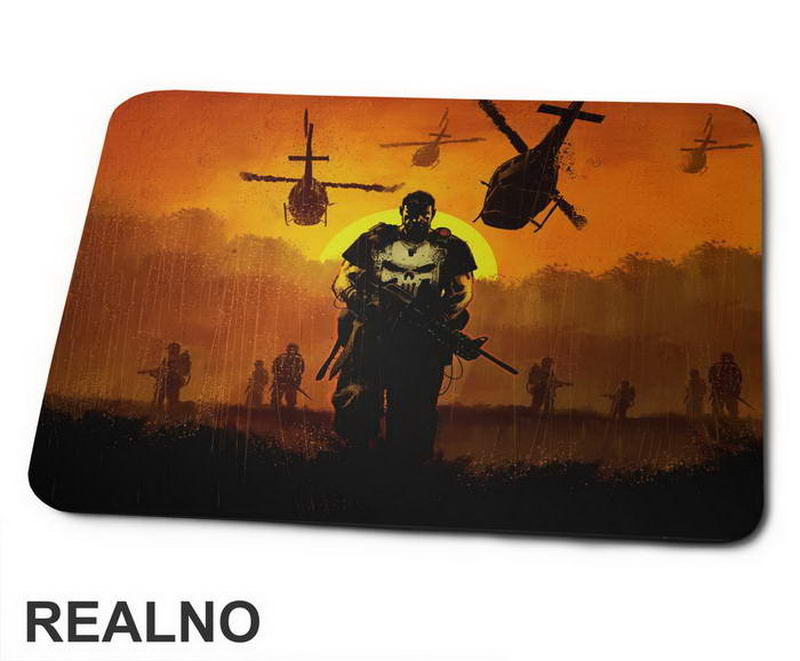 Rain And Orange Background - Punisher - Podloga za miš