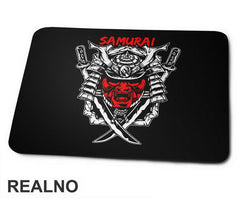 Samurai With Red Mask And Two Swords - Podloga za miš