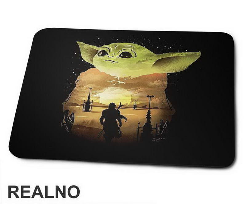 Baby Yoda Double Exposure - Yoda - Mandalorian - Star Wars - Podloga za miš