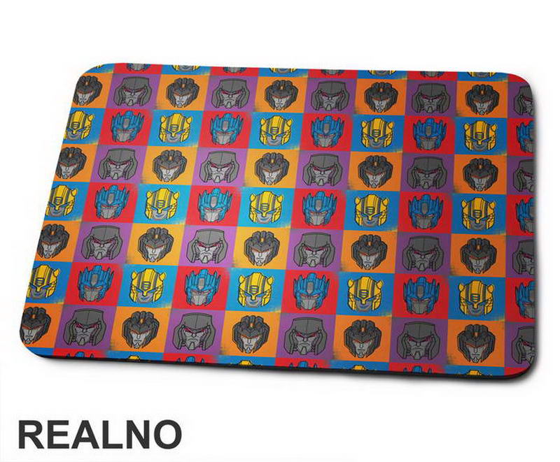 Autobot And Decepticon Heads Squares - Transformers - Podloga za miš