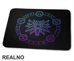 Neon Wolf Head Logo - The Witcher - Podloga za miš
