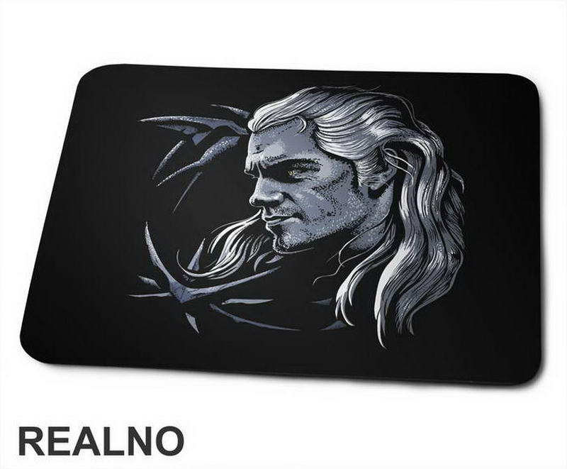 Geralt Head With Symbols - The Witcher - Podloga za miš