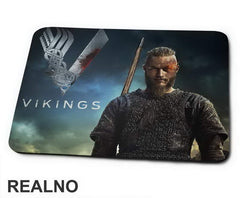 Ragnar Lothbrok And Logo - Vikings - Podloga za miš