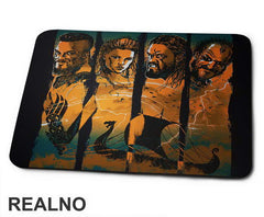 Ragnar, Lagertha, Rollo And Floki - Orange - Vikings - Podloga za miš
