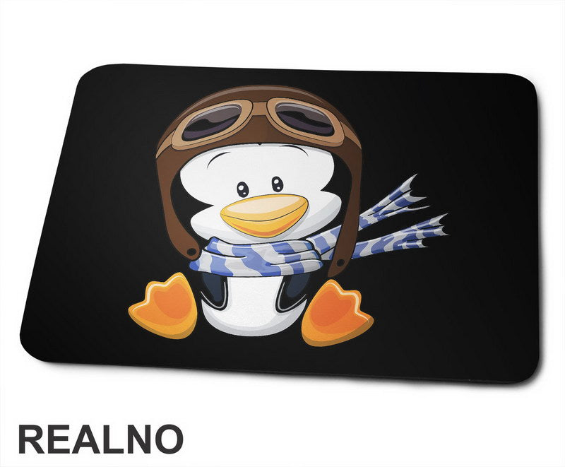 Penguin Wearing A Flight Cap - Životinje - Podloga za miš