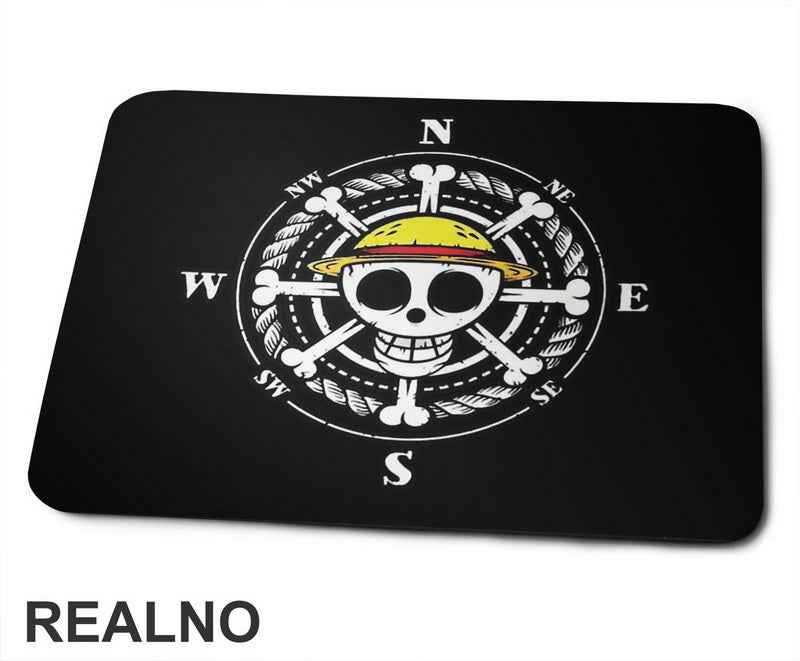 Skull Compass - One Piece - Podloga za miš