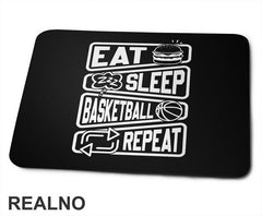 Eat, Sleep, Basketball, Repeat - Symbols - Košarka - NBA - Podloga za miš
