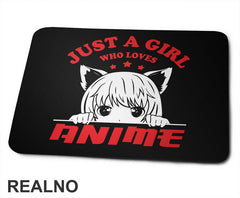 Just A Girl Who Loves Anime - Red - Podloga za miš