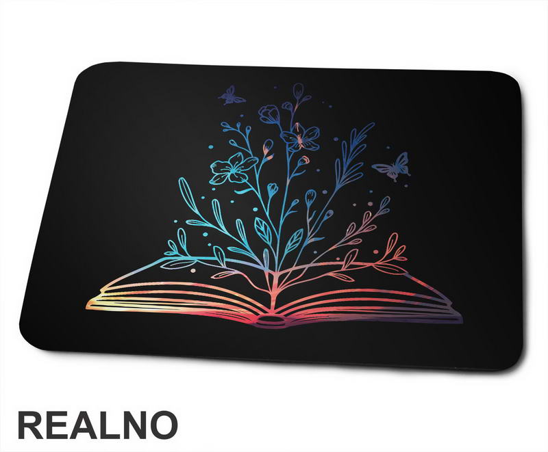 Open Book With Flowers -  Colors - Books - Čitanje - Knjige - Podloga za miš