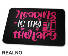 Reading Is My Therapy - Pink And White - Books - Čitanje - Knjige - Podloga za miš