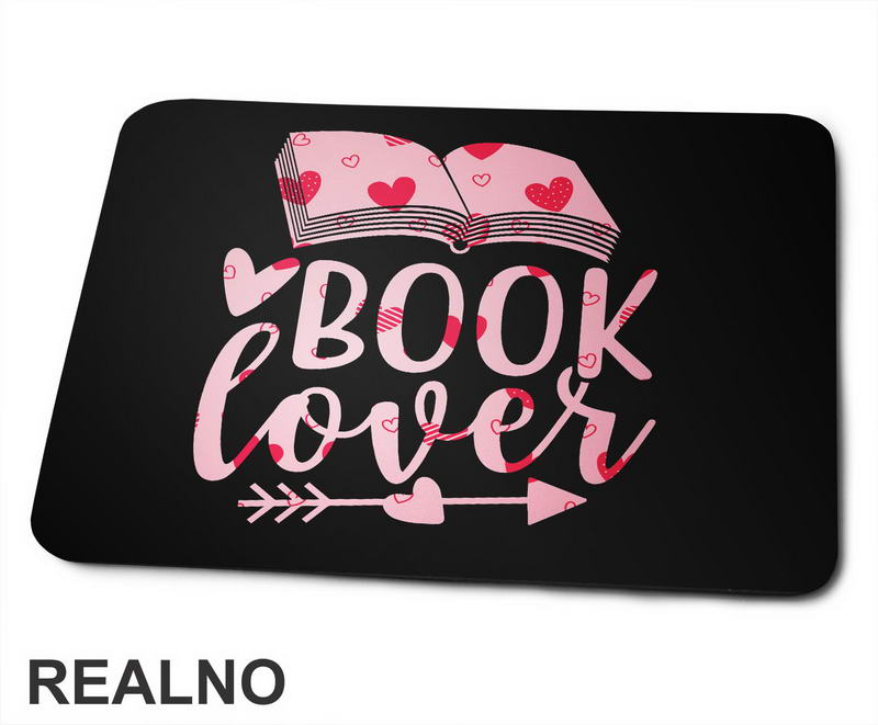 Book Lover - Pink Hearts - Books - Čitanje - Knjige - Podloga za miš