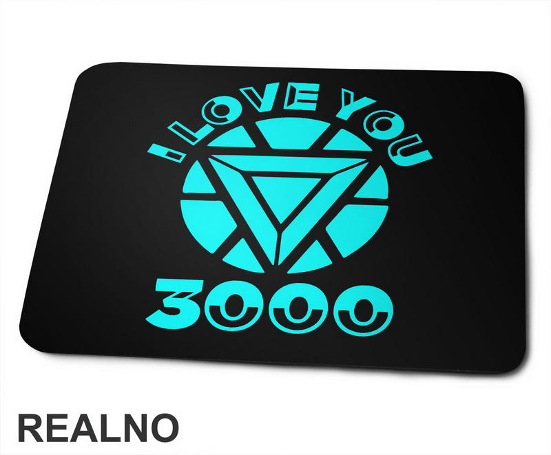Logo - I Love You 3000 - Iron Man - Avengers - Podloga za miš