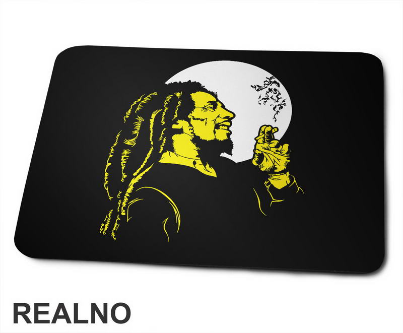 Bob Marley Sihlouette - Yellow And White - Muzika - Podloga za miš
