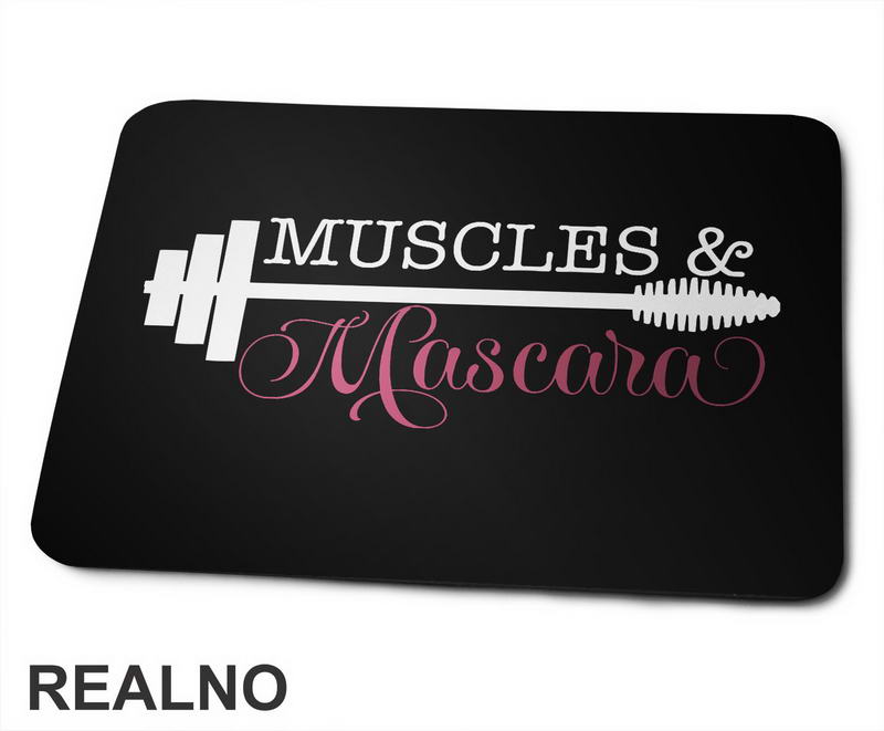 Muscles And Mascara - White And Pink - Trening - Podloga za miš