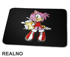 Amy Rose - Pije Sok - Sonic - Podloga za miš