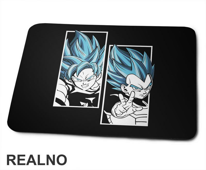 Blue Light Shine Portrait Goku Vegeta - Dragon Ball - Podloga za miš