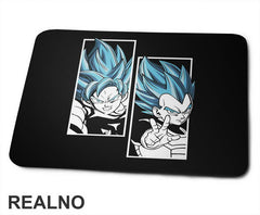 Blue Light Shine Portrait Goku Vegeta - Dragon Ball - Podloga za miš