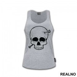 Cracked Skull With Nails - Art - Majica