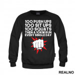 100 Push Ups 100 Sit Ups 100 Squats Then 10KM Run Every Single Day - One Punch Man - Duks 100 Push Ups 100 Sit Ups 100 Squats Then 10KM Run Every Single Day - One Punch Man - Duks