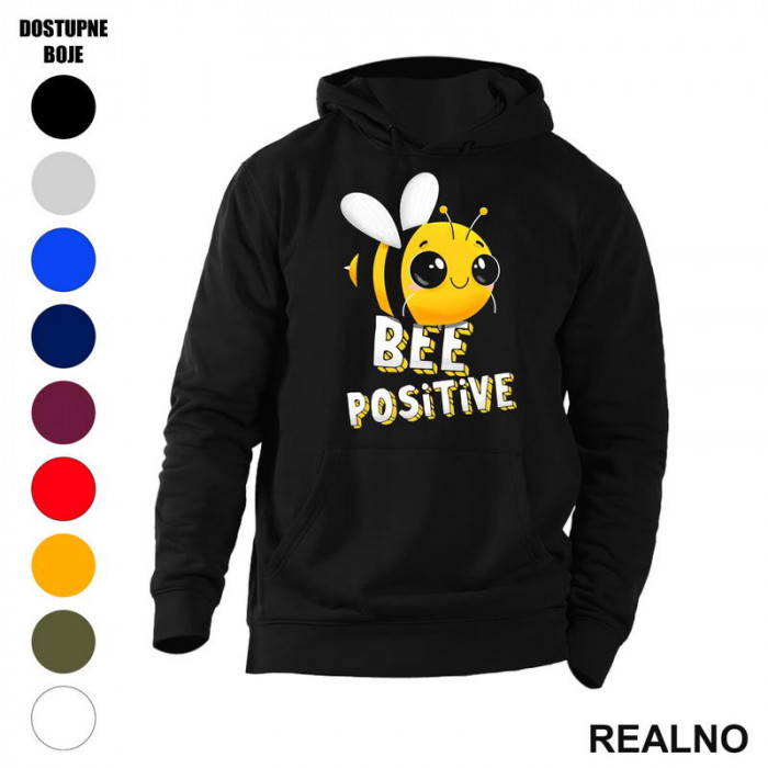 Bee Positive - Pčelica - Životinje - Duks sa džepovima Bee Positive - Pčelica - Životinje - Duks sa džepovima