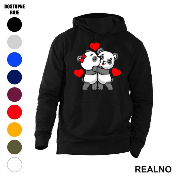 Zagrljene Pande - Životinje - Duks sa džepovima Zagrljene Pande - Životinje - Duks sa džepovima