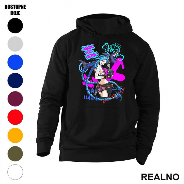 Jinx Was Here - Fishbones - League of Legends - LOL - Arcane - Duks sa džepovima Jinx Was Here - Fishbones - League of Legends - LOL - Arcane - Duks sa džepovima
