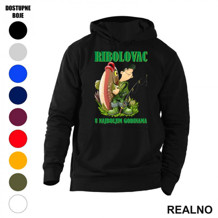 Ribolovac U Najboljim Godinama - Pecanje - Fishing - Duks sa džepovima