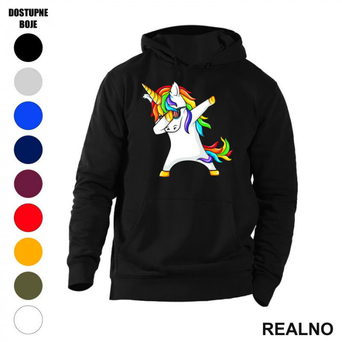 Rainbow Dab - Unicorn - Jednorog - Duks sa džepovima