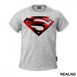 Logo Metalic Red And Black - Superman - Majica
