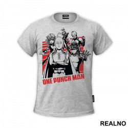 Saitama, Genos And The Group - One Punch Man - Majica Saitama, Genos And The Group - One Punch Man - Majica