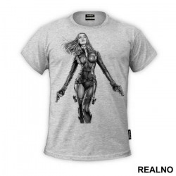 Black And White - Black Widow - Avengers - Majica